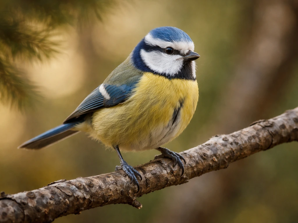 Small passerine bird perched on a natural branch in soft light, showing foot placement and posture.